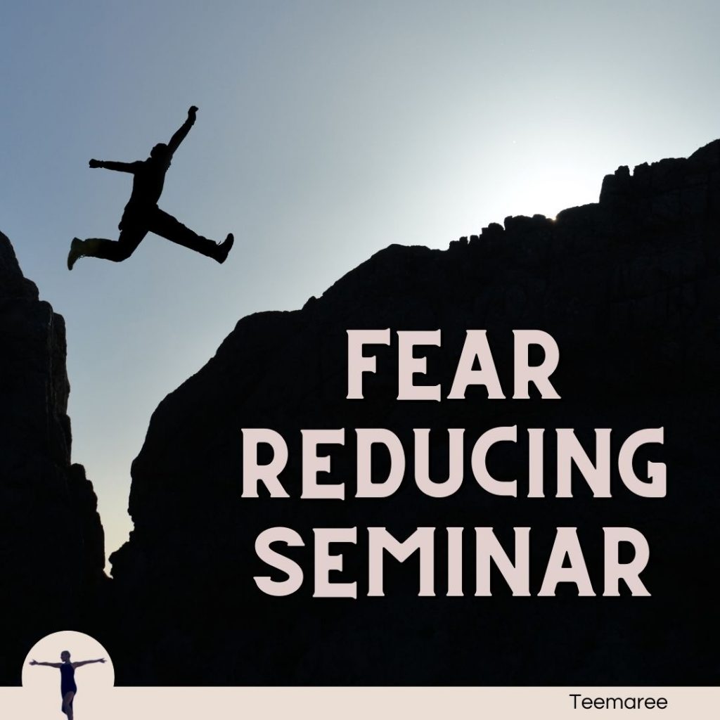 Reduce fear. This fear reducing seminar is a personal development product by Teemaree. It is for the mind. Receive 5 talks to lessen fear.